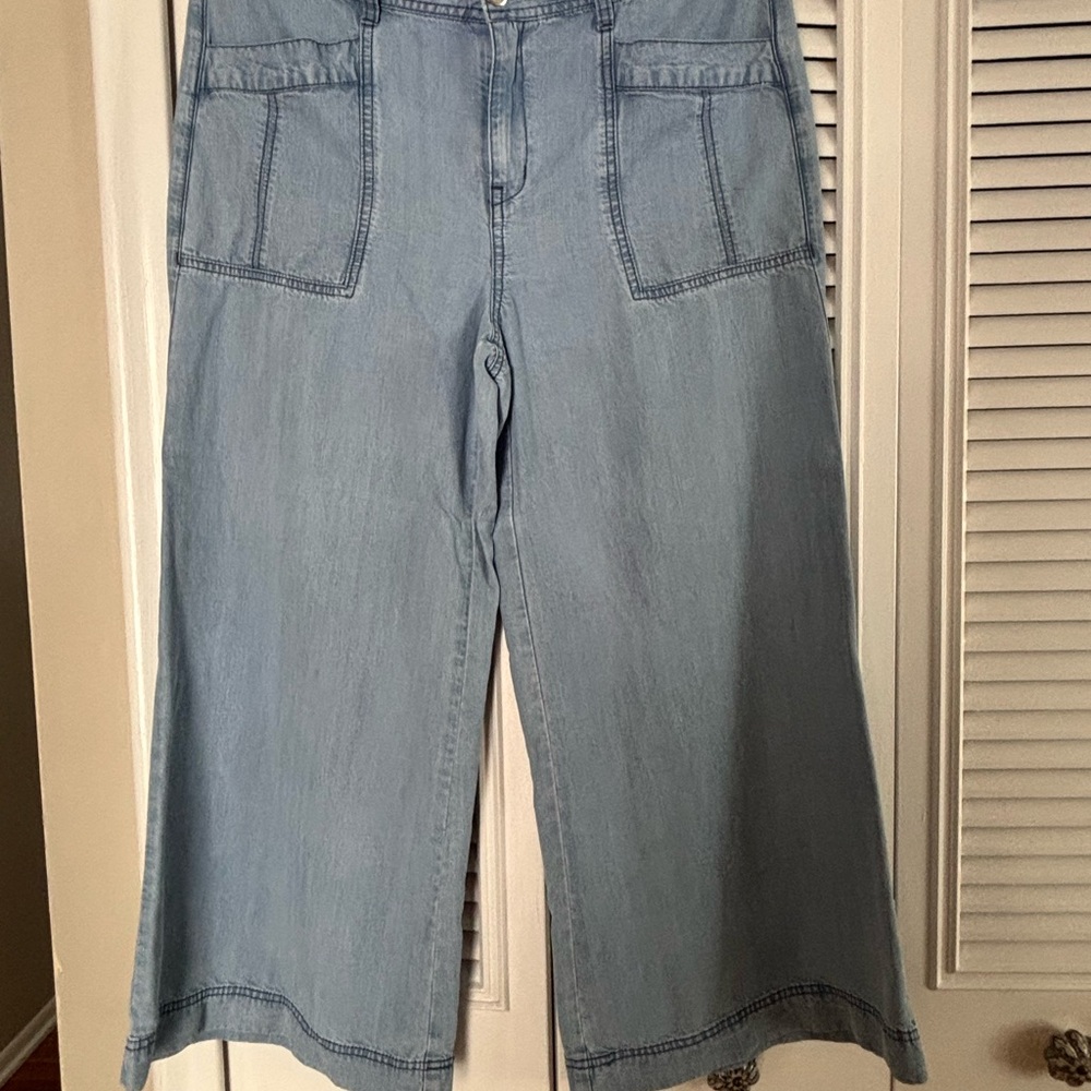 Anthropologie Level 99 Blue Cropped Jeans - Picture 2 of 7